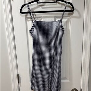 Zaful Black and White Checkered Mini Dress